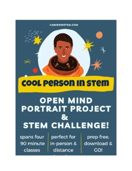Preview of Cool Person in STEM Portrait Project & STEM Challenge (distance learning)