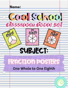 Preview of Cool School Classroom Decor // FRACTION POSTERS