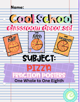 Preview of Cool School Classroom Decor // PIZZA Fraction Posters