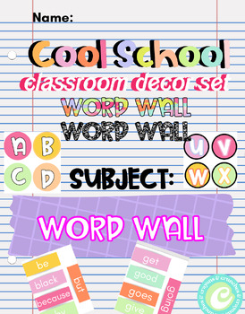Preview of Cool School Classroom Decor // WORD WALL - EDITABLE