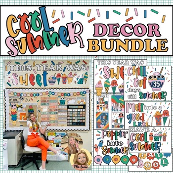 Preview of Cool Summer Classroom Decor Bundle