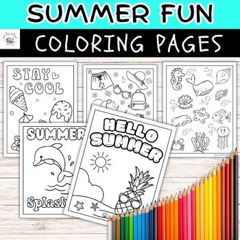 Cool Summer Fun Coloring Sheets /End-of-the-Year Activities for kids ...