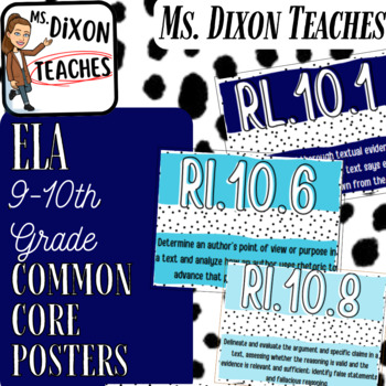 Preview of Cool Toned Common Core Informational & Literature Standards Posters