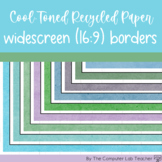 Cool-Toned Recycled Paper Widescreen (16:9) Borders