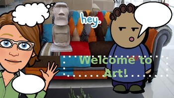 Preview of Cool bitmoji classroom templates (2) Intro to art