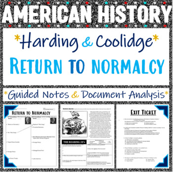 Preview of Coolidge and Harding Return to Normalcy - Guided Notes, PowerPoint, Activities