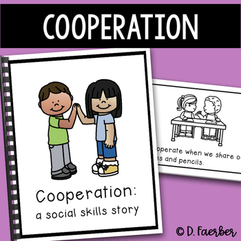 Preview of Cooperation Social Story - Teamwork Social Emotional Learning Book