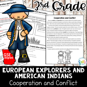 Preview of Cooperation & Conflict with European Explorers Reading *3rd GRADE* (SS3H2c)