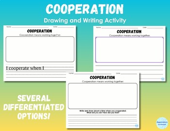 Preview of Cooperation SEL Drawing and Writing Activity
