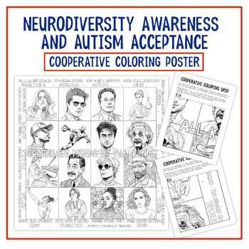 Preview of Cooperative Coloring Poster | Neurodiversity Awareness | Autism Acceptance Month