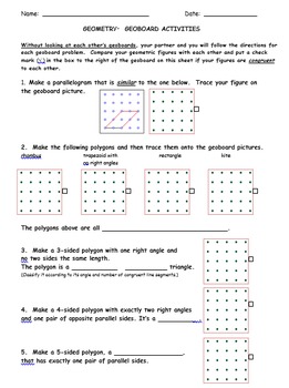 Preview of Cooperative Geometry Geoboard Riddles