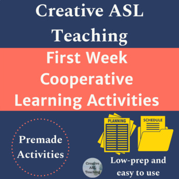Preview of ASL Cooperative Learning Activities - First Week ASL, Deaf