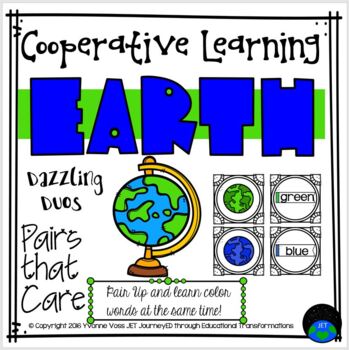 Preview of Cooperative Learning Dazzling Duos Pairs that Care Earth Color Words