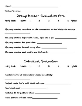 Preview of Cooperative Learning Partner Evaluation Form