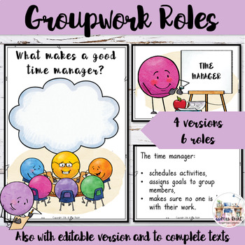 classroom roles group work cards role cooperative learning preview team