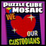 Cooperative Puzzle Cube Mosaic - We Love Our Custodians