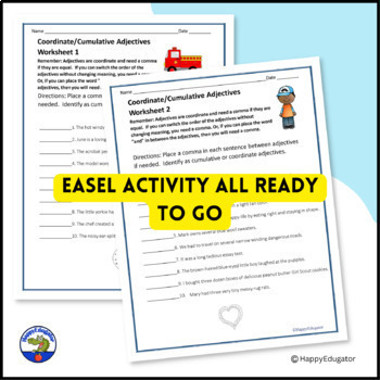 Coordinate Adjectives and Cumulative Adjectives Handout and Practice