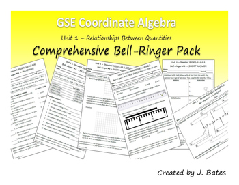 Preview of Coordinate Algebra Unit 1 Bell-Ringer Pack (Relationships Between Quantities)