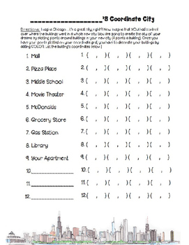 Preview of Coordinate Plane City Activity