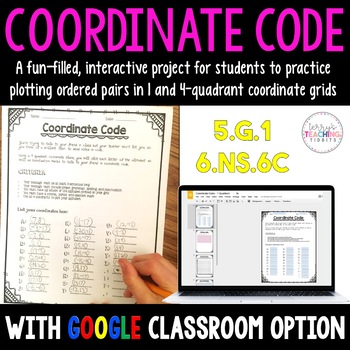 Preview of Coordinate Code:  A Fun Project for 1 and 4 Quadrant Coordinate Grids