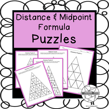 Preview of Coordinate Distance & Midpoint Formulas-Puzzles