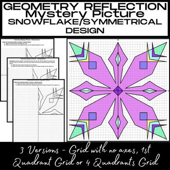 Preview of REFLECTION Mystery Picture-Snowflake/Symmetrical Design-Bulletin Board Geo Art