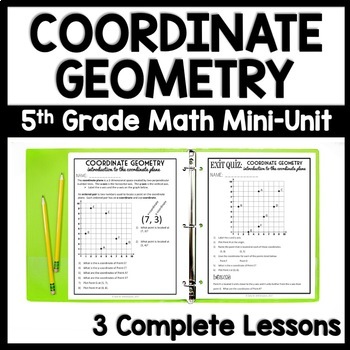 Preview of 5th Grade Coordinate Plane Review, Plotting Ordered Pairs Geometry Worksheets