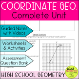 Coordinate Geometry Unit for High School Geometry - Notes 