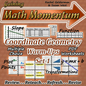 Preview of Coordinate Geometry Warm-Ups - Review Graphing Essentials Bell Ringers - Set 1