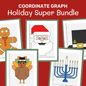 Preview of Coordinate Graph Mystery Picture Bundle: Holiday Super Bundle