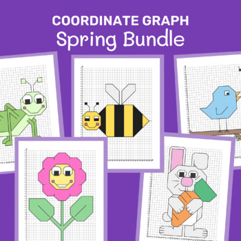 Preview of Coordinate Graph Mystery Picture Bundle: Spring