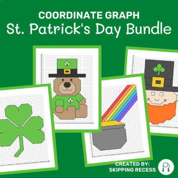 Preview of Coordinate Graph Mystery Picture Bundle: St. Patrick's Day