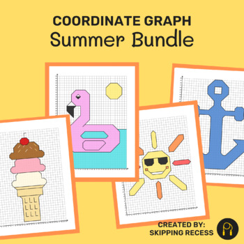 Preview of Coordinate Graph Mystery Picture Bundle: Summer