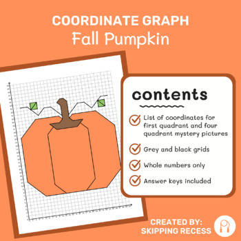 Preview of Coordinate Graph Mystery Picture: Fall Pumpkin