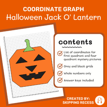 Preview of Coordinate Graph Mystery Picture: Halloween Jack-o'-lantern
