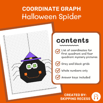 Preview of Coordinate Graph Mystery Picture: Halloween Spider