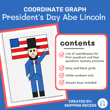 Preview of Coordinate Graph Mystery Picture: President's Day Abe Lincoln
