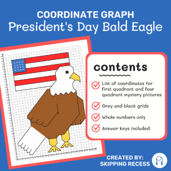 Preview of Coordinate Graph Mystery Picture: President's Day Bald Eagle