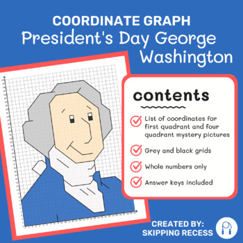 Preview of Coordinate Graph Mystery Picture: President's Day George Washington
