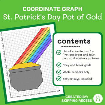 Preview of Coordinate Graph Mystery Picture: St. Patrick's. Day Pot of Gold