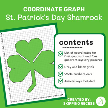 Preview of Coordinate Graph Mystery Picture: St. Patrick's. Day Shamrock