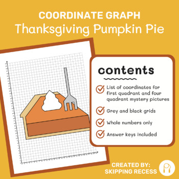 Preview of Coordinate Graph Mystery Picture: Thanksgiving Pumpkin Pie