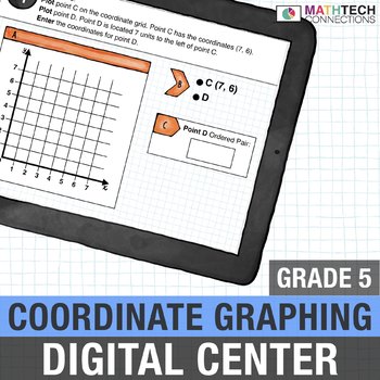 Preview of Coordinate Graphing 5th Grade Interactive Math Review Google Slides | 5.G.1