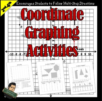 Preview of 5th Grade Ordered Pairs Graphing Worksheets 5.G.A.1 | Distance Learning