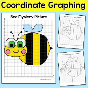 Preview of Coordinate Graphing Ordered Pairs Bee Mystery Picture Spring Math Activity