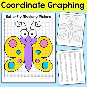 Preview of Butterfly Plotting Points on the Coordinate Grid Picture - Spring Activity