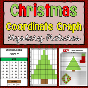 Preview of Coordinate Graphing Christmas Mystery Picture Packet