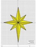 Christmas Star - 4 Quadrants, Coordinate Drawing & Graphin