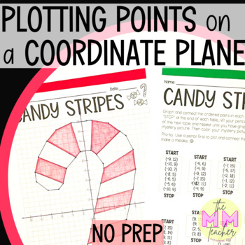 Preview of Coordinate Graphing Coloring Activity - Candy Stripes