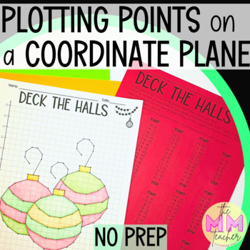 Preview of Coordinate Graphing Coloring Activity - Deck the Halls